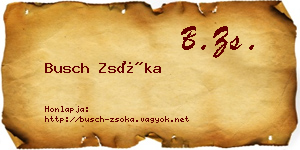 Busch Zsóka névjegykártya